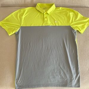 Nike Dri Fit Golf Shirt Grey Neon